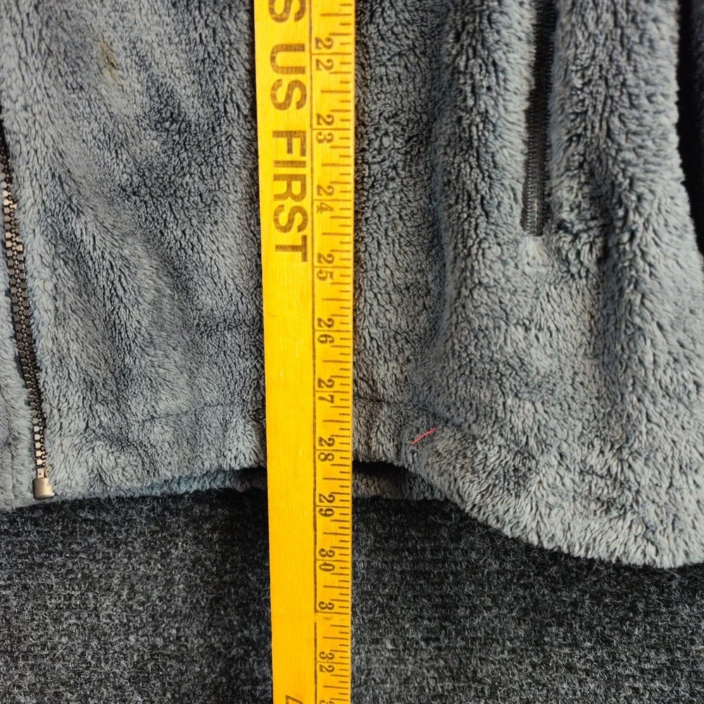 Free Country Mens XL Gray Sherpa Jacket Full Zip Up Fleece‎ Cozy Soft Oversize
